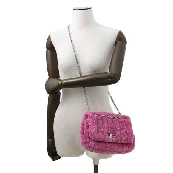 BALENCIAGA Monaco Quilted Chainshoulder Bag Fabric Pink 7816722 - Picture 3 of 14